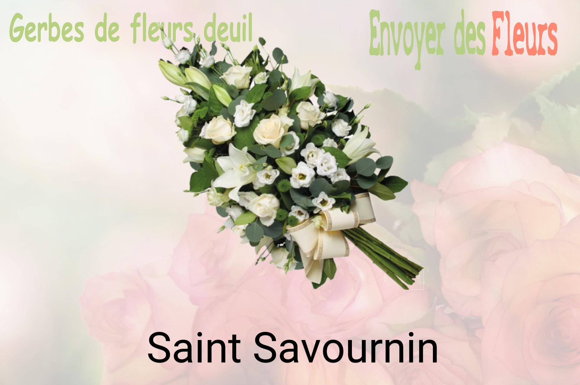 Gerbe de fleurs de deuil livrée à Saint-Savournin